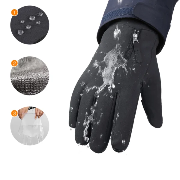 Anti-slip winter phone sports gloves (size L) - blackeng
