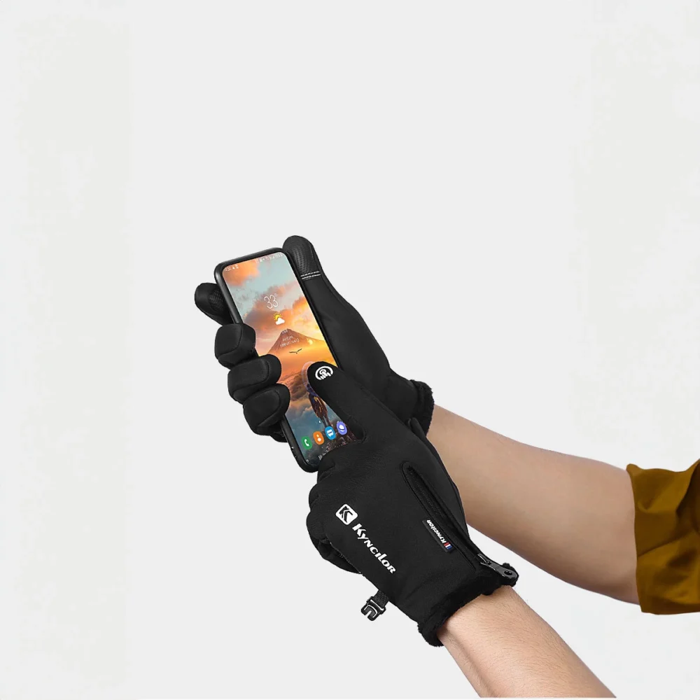 Winter phone sports gloves (size L) - blackeng