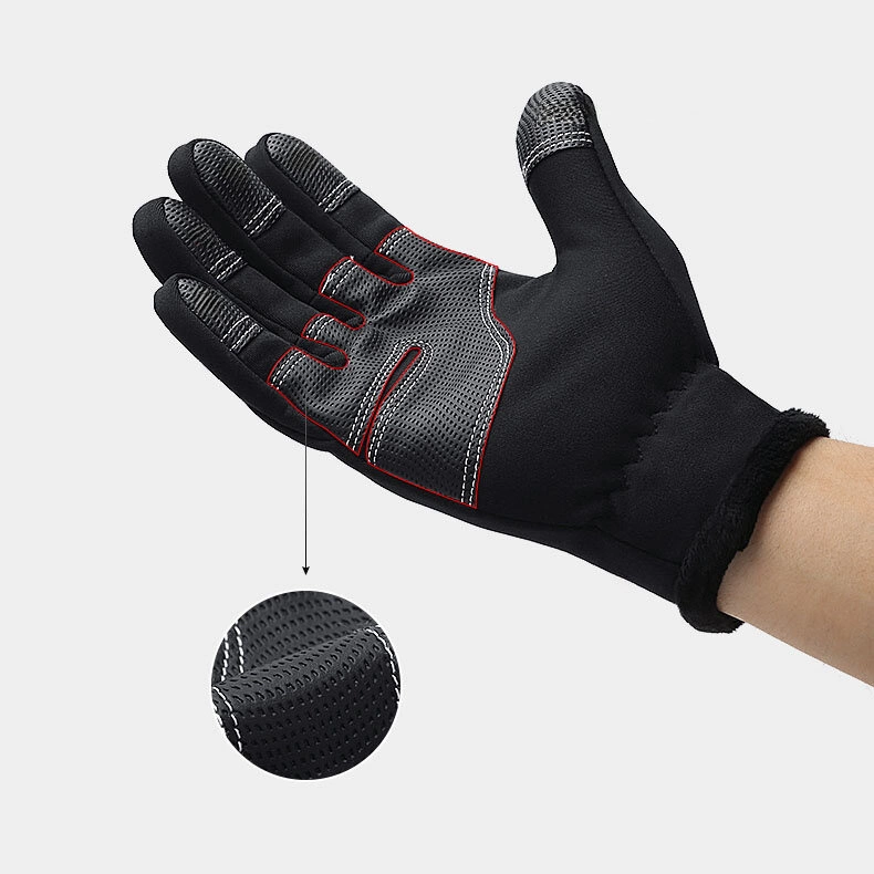 Winter phone sports gloves (size L) - blackeng