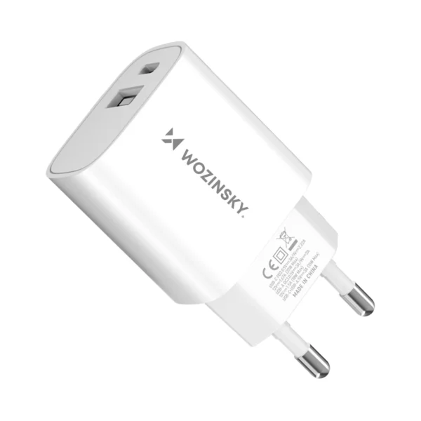 Wozinsky WGWCW USB-A USB-C 20W wall charger - whiteeng