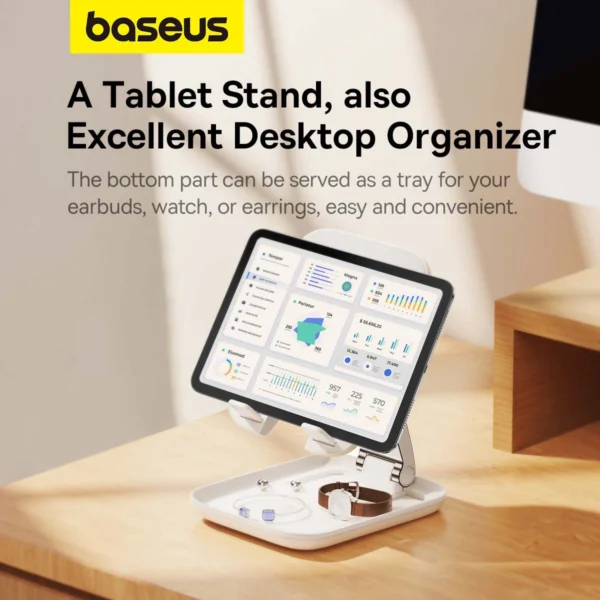 Baseus BS-HP009 Seashell Series foldable tablet stand - whiteeng