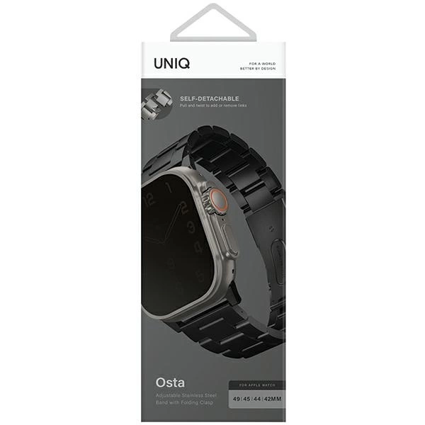Uniq Osta Stainless Steel Strap for Apple Watch 1/2/3/4/5/6/7/8/SE/SE2/Ultra 42/44/45/49mm - Blackeng