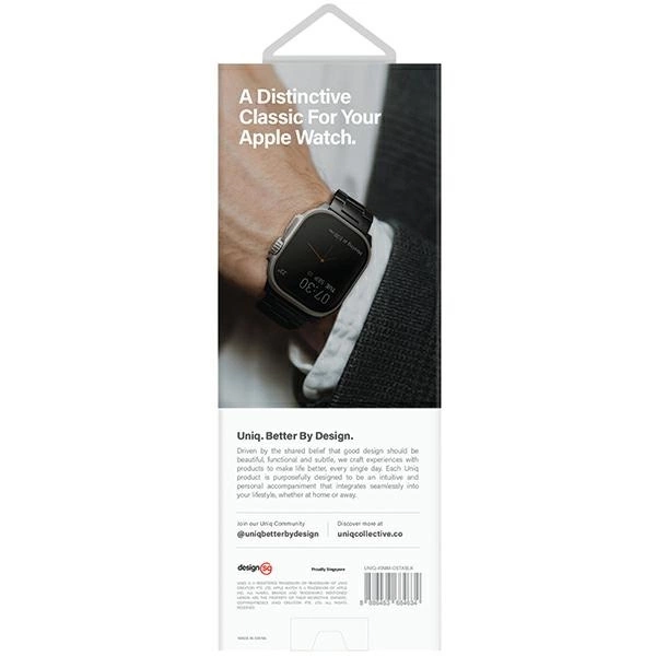 Uniq Osta Stainless Steel Strap for Apple Watch 1/2/3/4/5/6/7/8/SE/SE2/Ultra 42/44/45/49mm - Blackeng