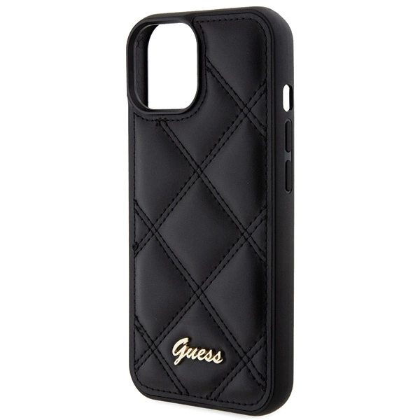 Guess Quilted Metal Logo case for iPhone 15 - blackeng