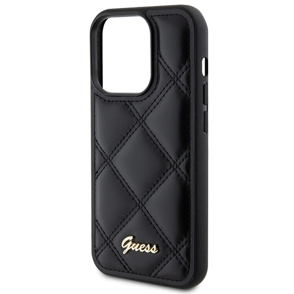 Guess Quilted Metal Logo case for iPhone 15 Pro Max - blackeng