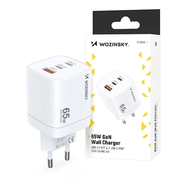 Wozinsky CGWCW 65W USB-A / 2 x USB-C GaN wall charger - whiteeng
