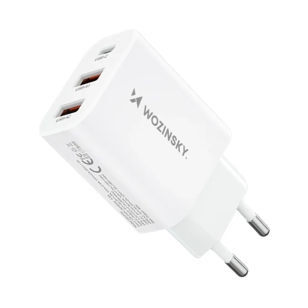 Wozinsky CWCUCW 30W USB-C / 2 x USB-A wall charger - whiteeng