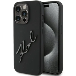 Karl Lagerfeld Silicone Karl Script case for iPhone 15 Pro - blackeng