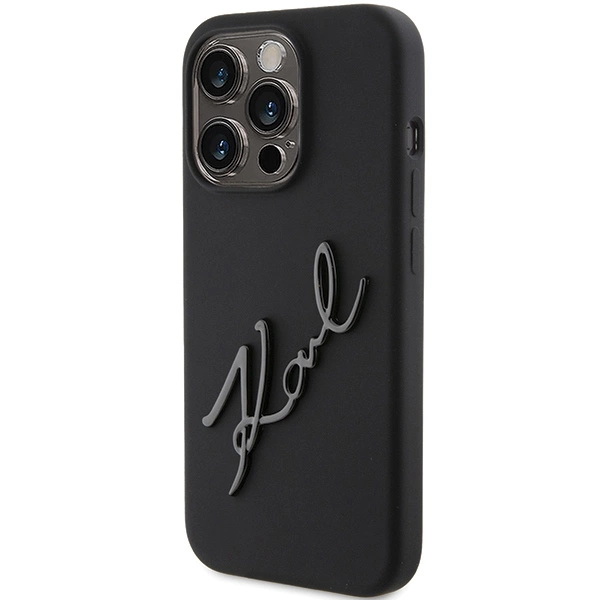 Karl Lagerfeld Silicone Karl Script case for iPhone 15 Pro - blackeng