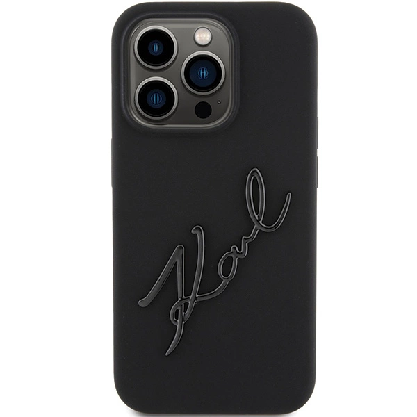 Karl Lagerfeld Silicone Karl Script case for iPhone 15 Pro - blackeng