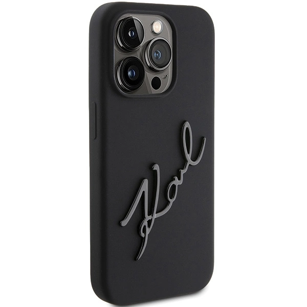 Karl Lagerfeld Silicone Karl Script case for iPhone 15 Pro - blackeng