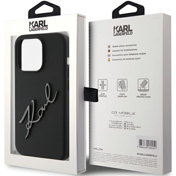 Karl Lagerfeld Silicone Karl Script case for iPhone 15 Pro - blackeng