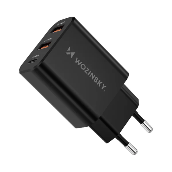 Wozinsky CWCUCB 30W USB-C / 2 x USB-A Wall Charger - Blackeng