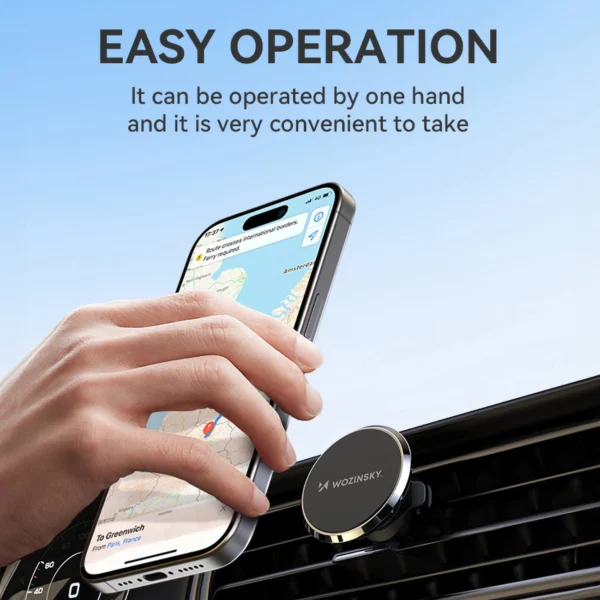 Wozinsky WUMKO magnetic phone holder for car air vent - blackeng
