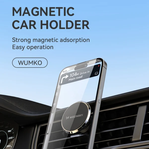 Wozinsky WUMKO magnetic phone holder for car air vent - blackeng