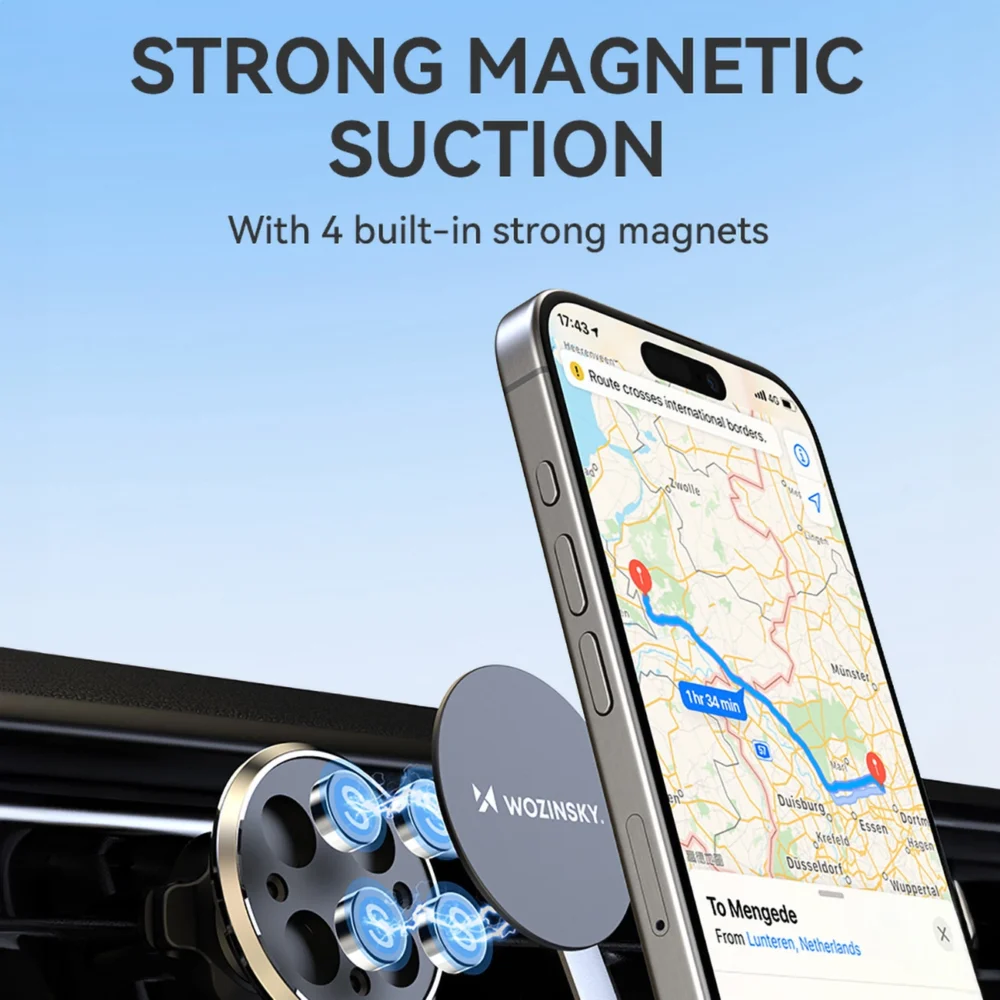 Wozinsky WUMKO magnetic phone holder for car air vent - blackeng