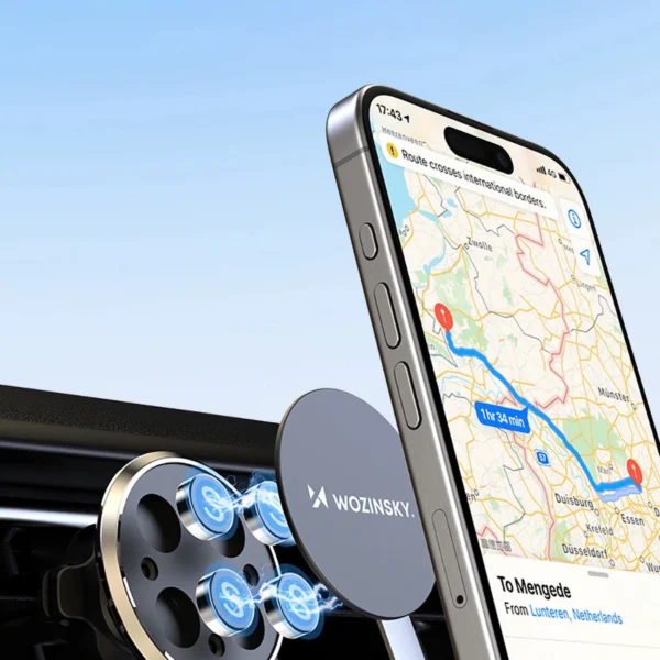 Wozinsky WUMKO magnetic phone holder for car air vent - blackeng