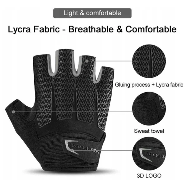Rockbros S169BGR S cycling gloves with gel inserts - grayeng