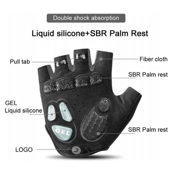 Rockbros S169BGR S cycling gloves with gel inserts - grayeng