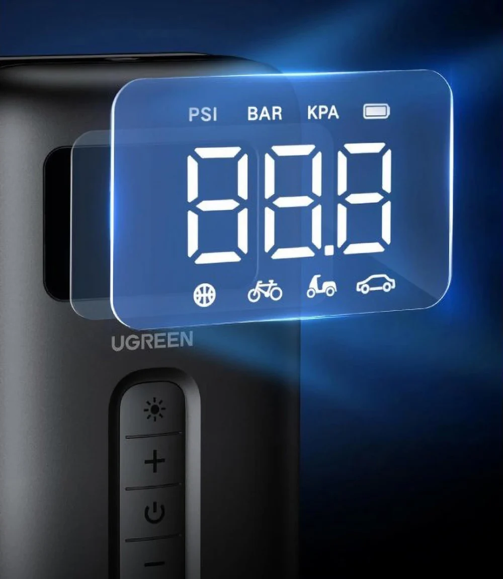 Ugreen CD259 air compressor with battery and LED lighting - blackeng