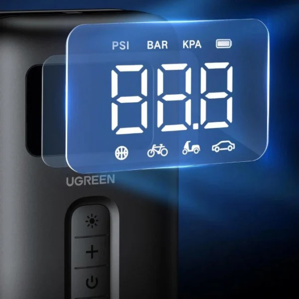 Ugreen CD259 air compressor with battery and LED lighting - blackeng