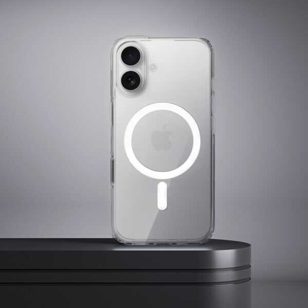Clear Elite Mag Cover antiyellowing compatible with Camera Control button and MagSafe for IPHONE 17 transaprent