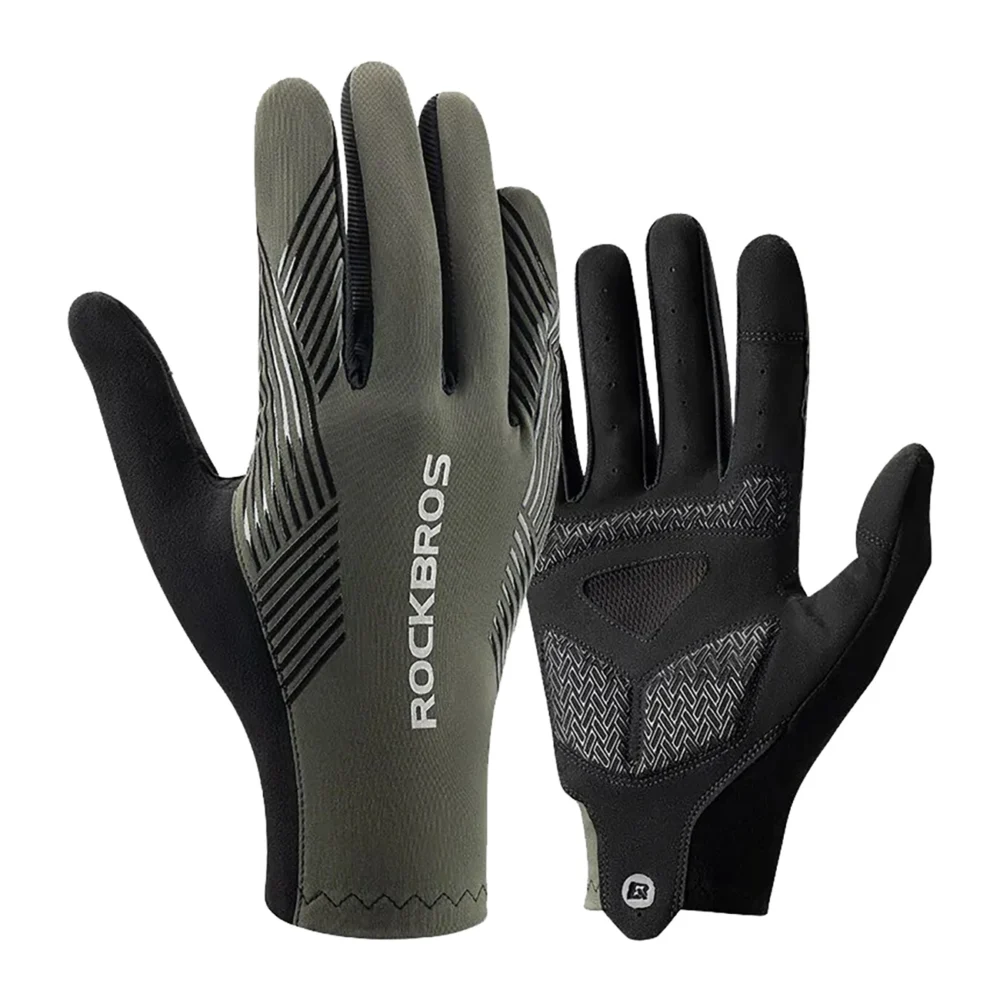 Rockbros 16110006002 shock-absorbing cycling gloves size M - green and blackeng
