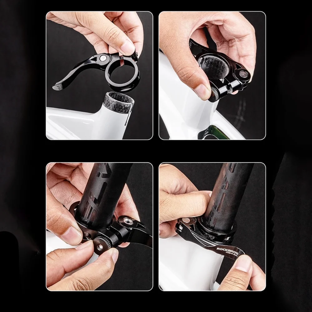 Rockbros 41210092001 bicycle seat clamp with quick release - blackeng