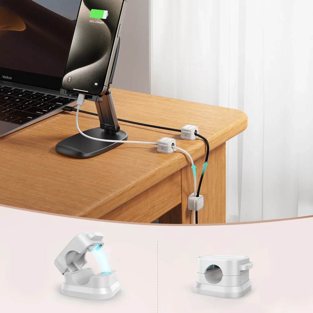 Joyroom JR-ZS368 magnetic cable organizer - white (6 pcs.)eng