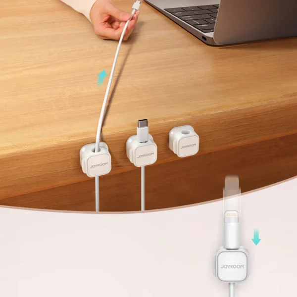 Joyroom JR-ZS368 magnetic cable organizer - white (6 pcs.)eng