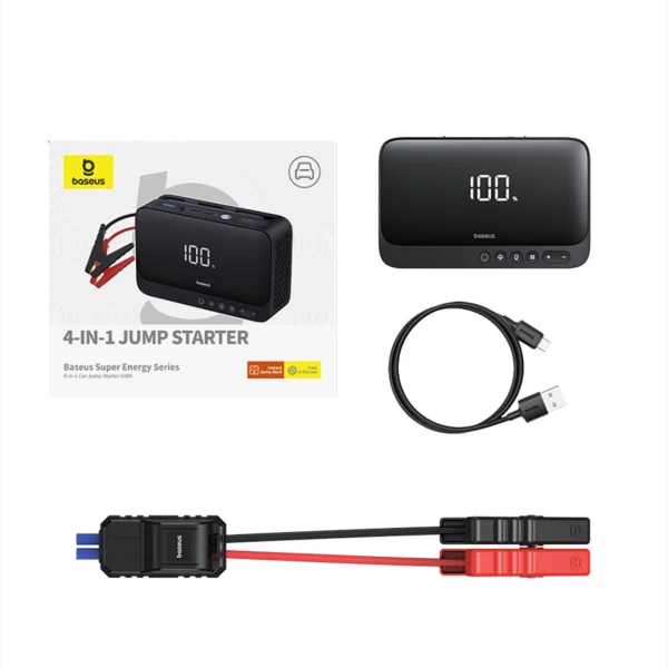 Jump starter Baseus Super Energy BS-CH013 4in1 600A with flashlight / powerbank 6000mAh / compressor - blackeng