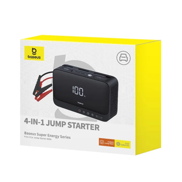 Jump starter Baseus Super Energy BS-CH013 4in1 600A with flashlight / powerbank 6000mAh / compressor - blackeng