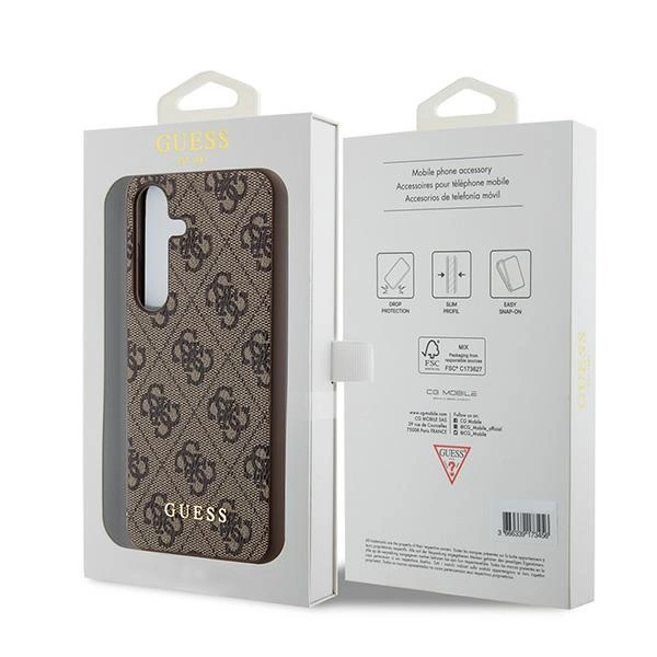 Guess 4G Metal Gold Logo case for Samsung Galaxy A55 - browneng