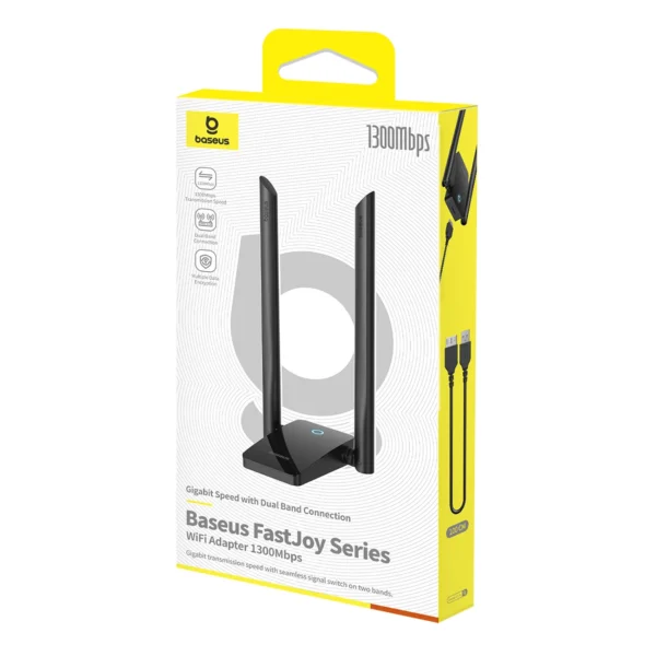 Baseus FastJoy B01317600111-05 1300 Mb/s USB network card - blackeng