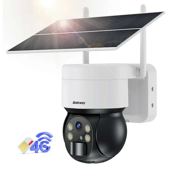 Choetech ASC006-4G solar camera intelligent PTZ 4G LTE with 5W solar panel - whiteeng