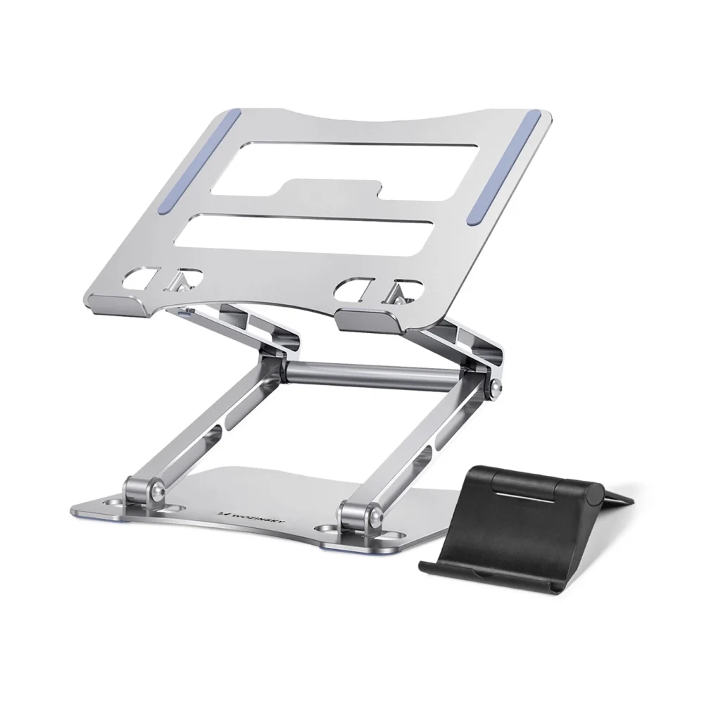 Laptop stand Wozinsky WRS-CPY75DSS aluminum + Free! smartphone stand - silvereng