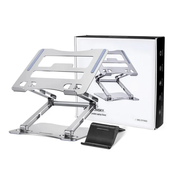 Laptop stand Wozinsky WRS-CPY75DSS aluminum + Free! smartphone stand - silvereng