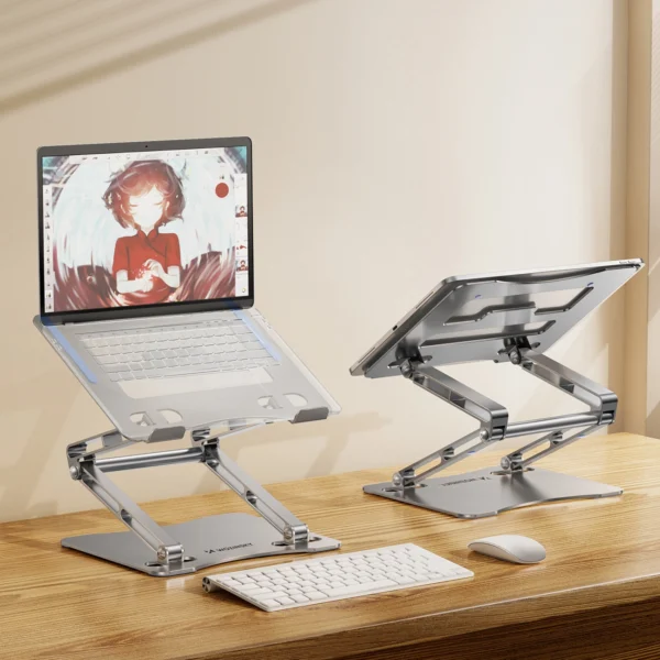 Laptop stand Wozinsky WRS-CPY75DSS aluminum + Free! smartphone stand - silvereng