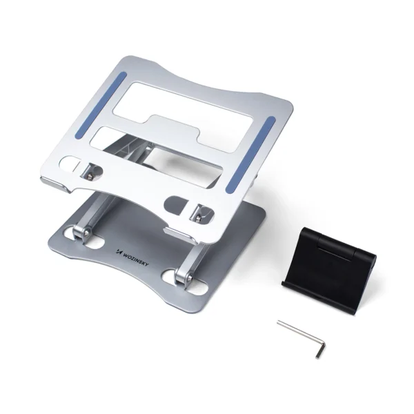 Laptop stand Wozinsky WRS-CPY75DSS aluminum + Free! smartphone stand - silvereng