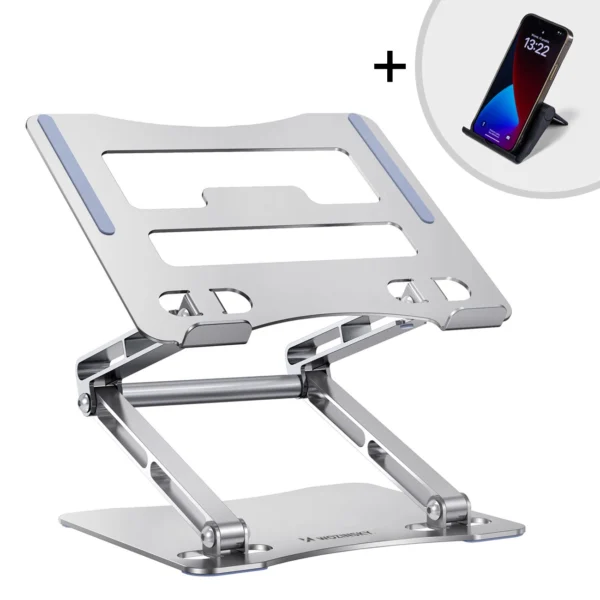 Laptop stand Wozinsky WRS-CPY75DSS aluminum + Free! smartphone stand - silvereng