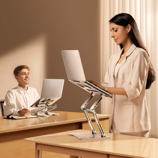 Laptop stand Wozinsky WRS-CPY75DSS aluminum + Free! smartphone stand - silvereng