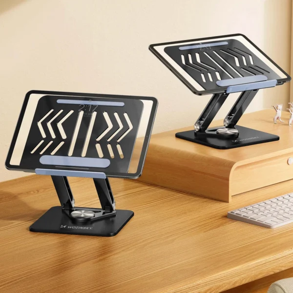 Laptop stand Wozinsky WRS-CPY84SB 360 aluminum + Free! smartphone stand - blackeng