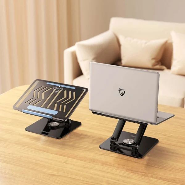 Laptop stand Wozinsky WRS-CPY84SB 360 aluminum + Free! smartphone stand - blackeng
