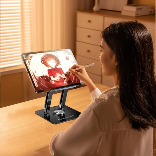 Laptop stand Wozinsky WRS-CPY84SB 360 aluminum + Free! smartphone stand - blackeng