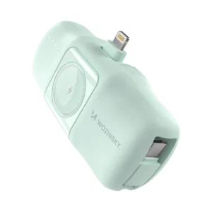 Wozinsky WF16-YLS 5000mAh 15W Lightning Mini Power Bank with Built-in USB-C Cable and Apple Watch Charger - Greeneng