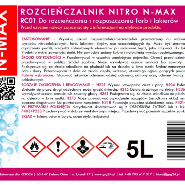NITRO RC-01 N-MAX 5L thinner solventeng