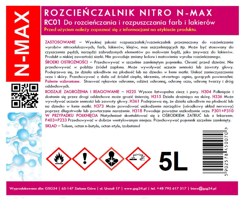 NITRO RC-01 N-MAX 5L thinner solventeng