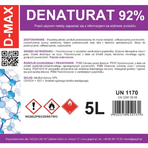 Denatured alcohol denatured alcohol D-MAX 5Leng