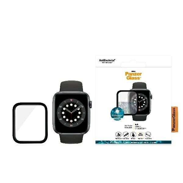 PanzerGlass Curved Apple Watch 4/5/6/SE 44mm Antibacterial czarny/blackpol