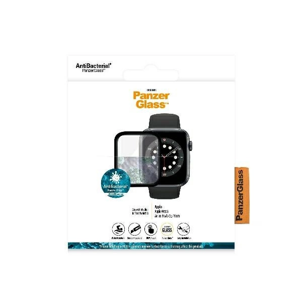PanzerGlass Curved Apple Watch 4/5/6/SE 44mm Antibacterial czarny/blackpol